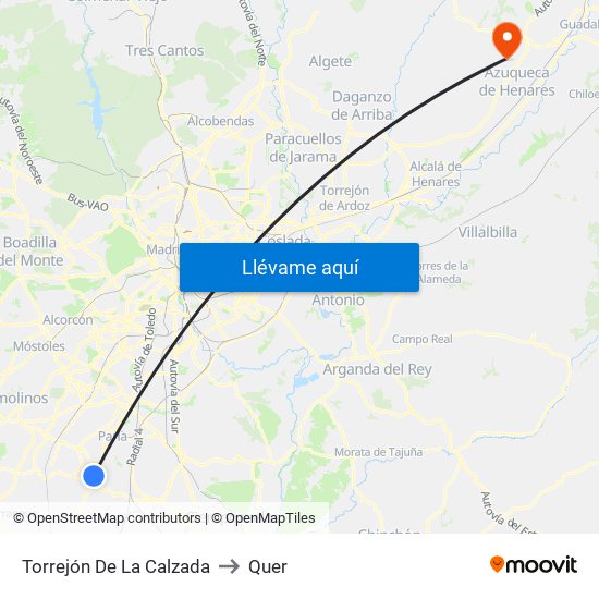 Torrejón De La Calzada to Quer map