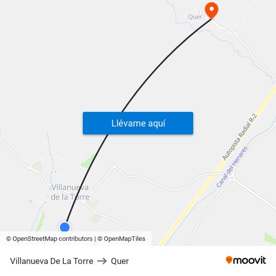 Villanueva De La Torre to Quer map