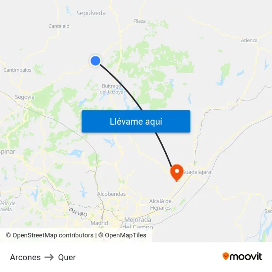 Arcones to Quer map