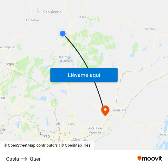 Casla to Quer map