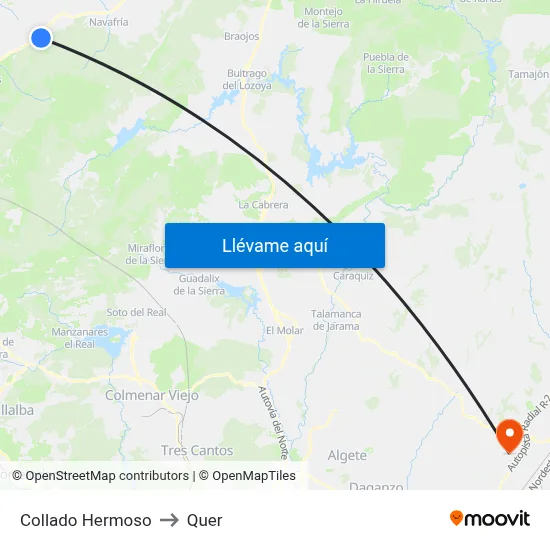 Collado Hermoso to Quer map