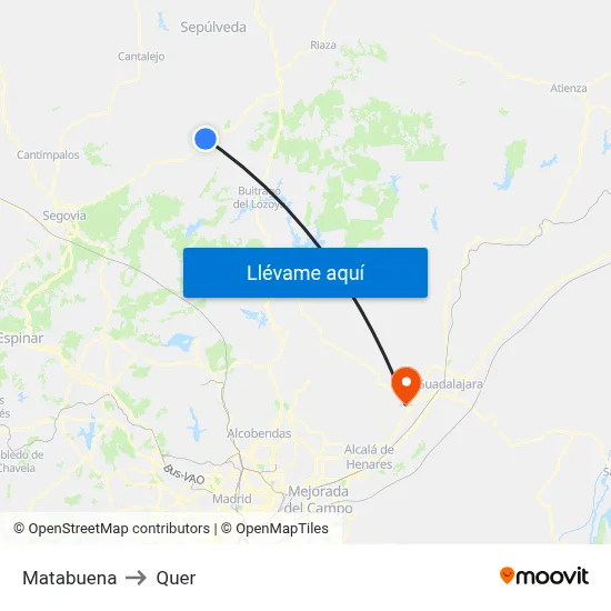 Matabuena to Quer map