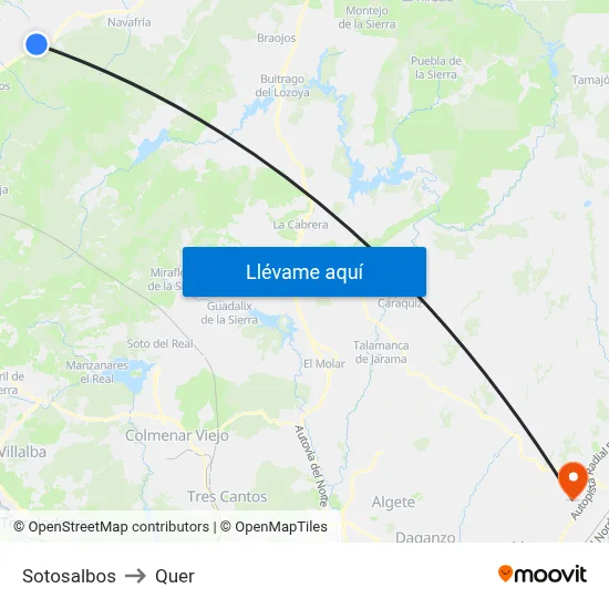 Sotosalbos to Quer map
