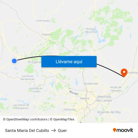 Santa María Del Cubillo to Quer map
