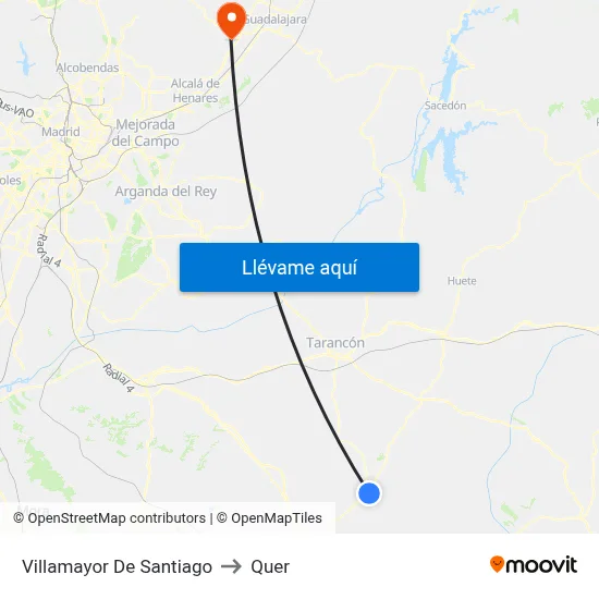 Villamayor De Santiago to Quer map