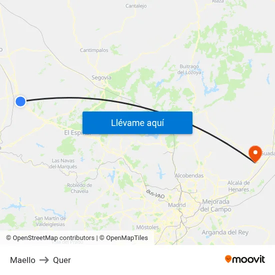 Maello to Quer map
