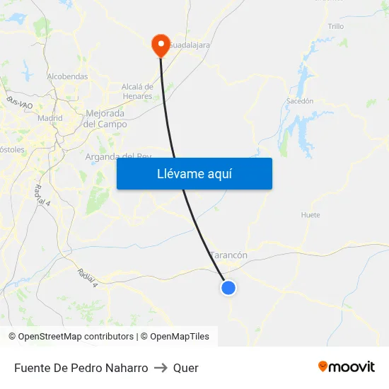 Fuente De Pedro Naharro to Quer map