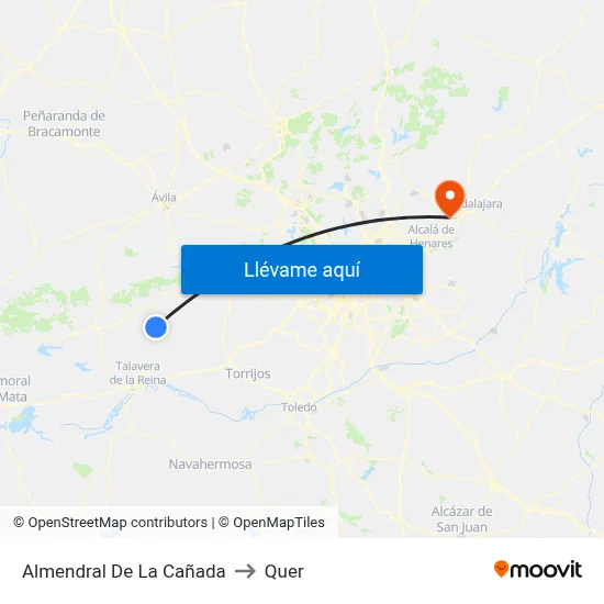Almendral De La Cañada to Quer map