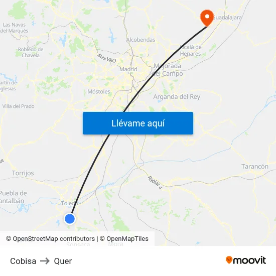 Cobisa to Quer map