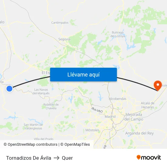 Tornadizos De Ávila to Quer map