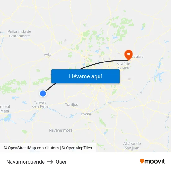 Navamorcuende to Quer map