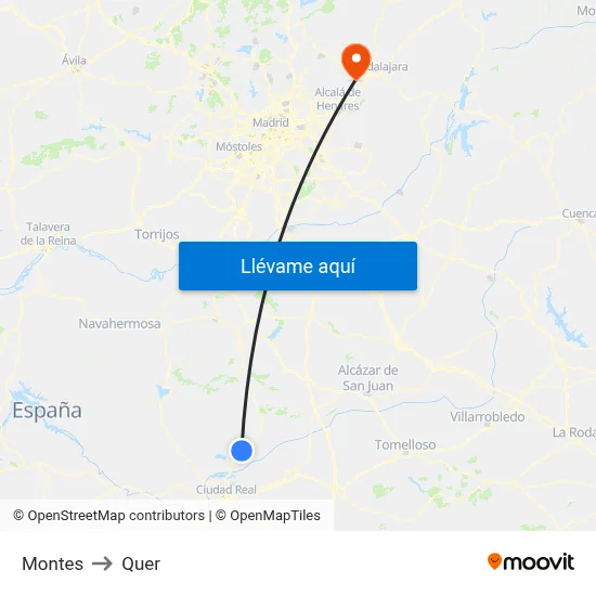 Montes to Quer map