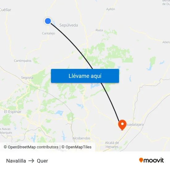 Navalilla to Quer map