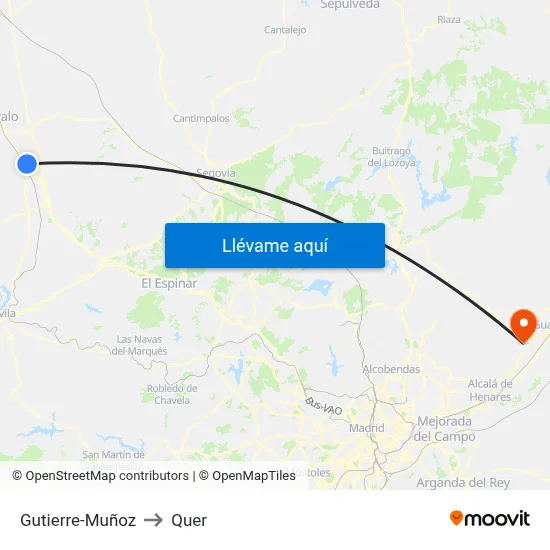 Gutierre-Muñoz to Quer map