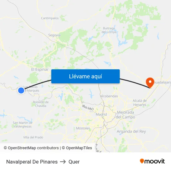Navalperal De Pinares to Quer map