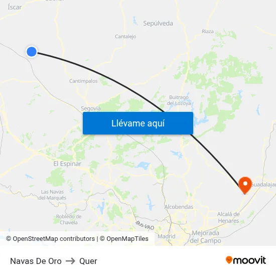 Navas De Oro to Quer map
