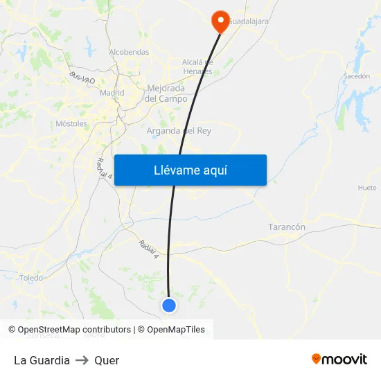 La Guardia to Quer map