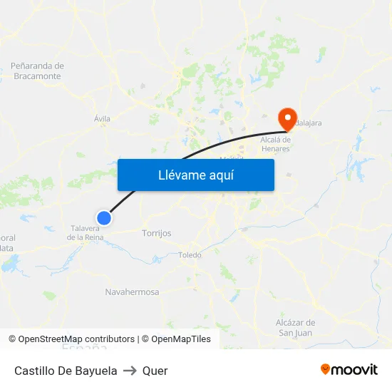Castillo De Bayuela to Quer map