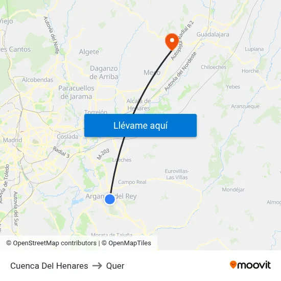 Cuenca Del Henares to Quer map