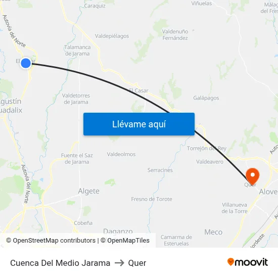 Cuenca Del Medio Jarama to Quer map
