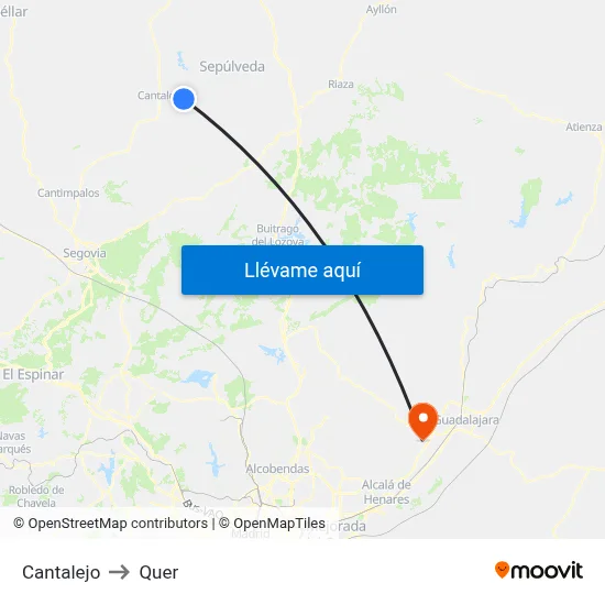 Cantalejo to Quer map