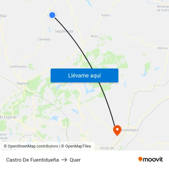 Castro De Fuentidueña to Quer map