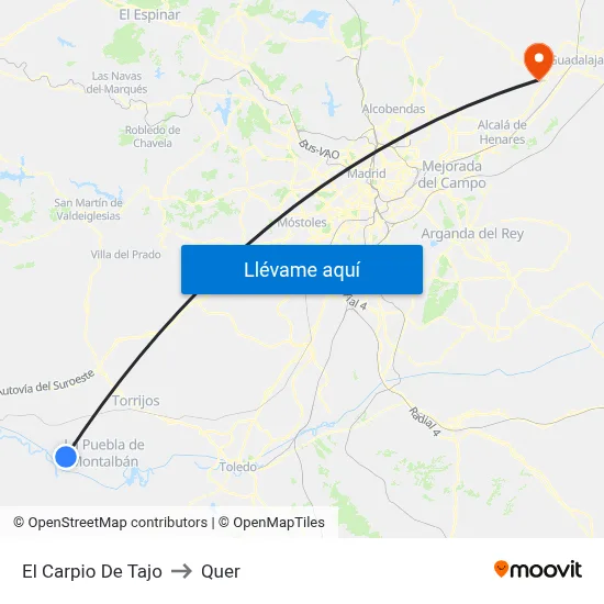 El Carpio De Tajo to Quer map