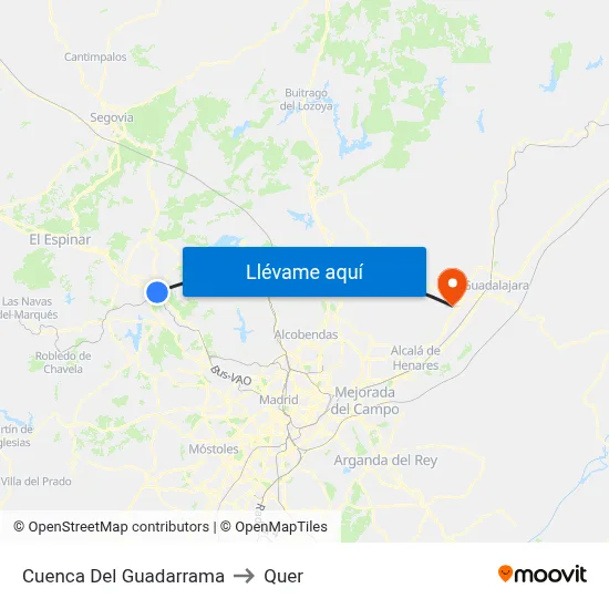 Cuenca Del Guadarrama to Quer map