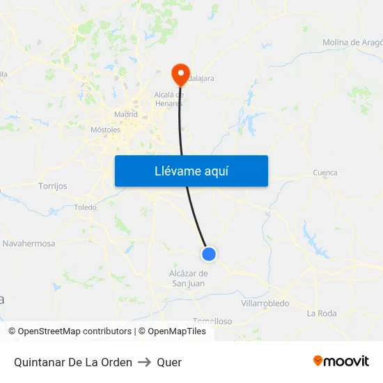 Quintanar De La Orden to Quer map