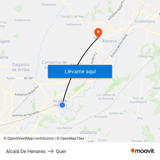 Alcalá De Henares to Quer map