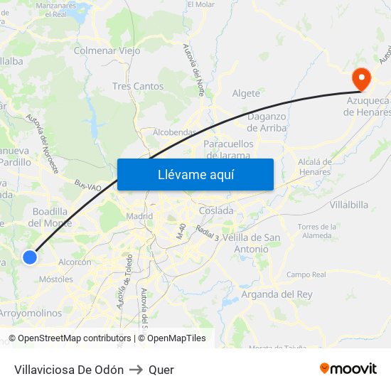 Villaviciosa De Odón to Quer map