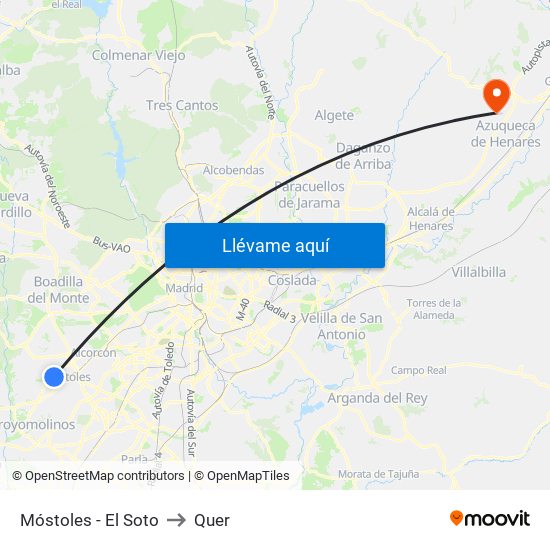 Móstoles - El Soto to Quer map