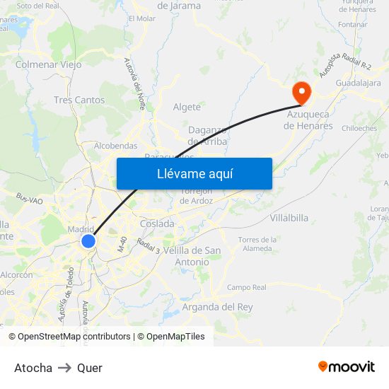 Atocha to Quer map