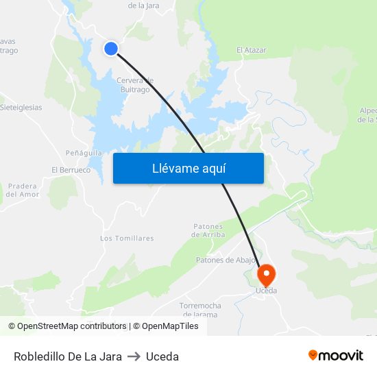 Robledillo De La Jara to Uceda map