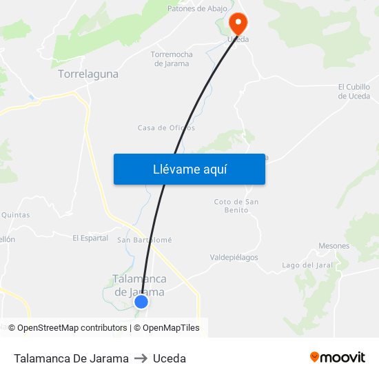 Talamanca De Jarama to Uceda map