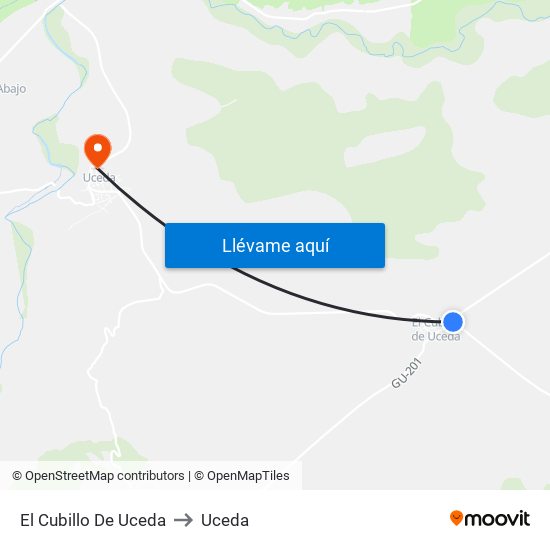 El Cubillo De Uceda to Uceda map
