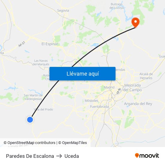 Paredes De Escalona to Uceda map