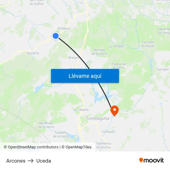Arcones to Uceda map