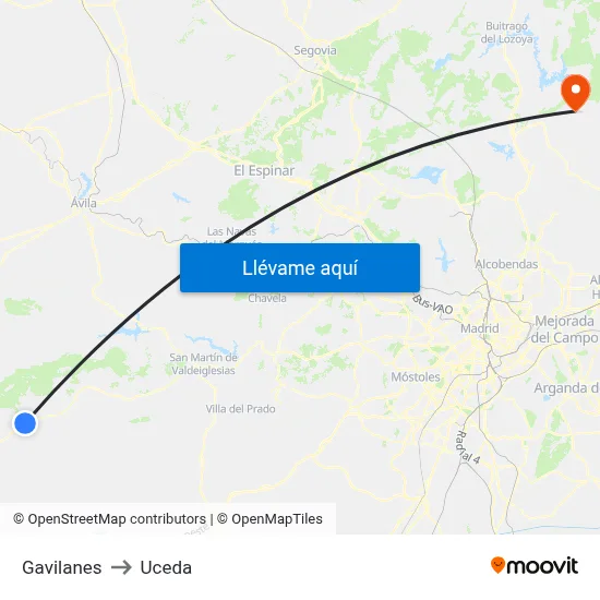 Gavilanes to Uceda map