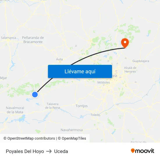 Poyales Del Hoyo to Uceda map