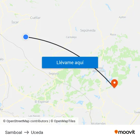 Samboal to Uceda map