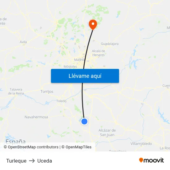Turleque to Uceda map