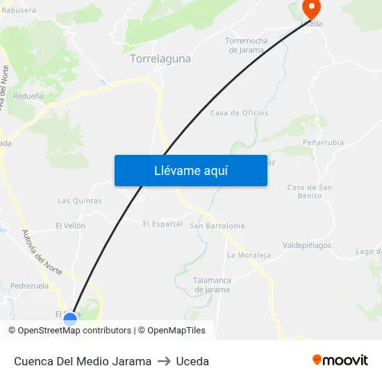 Cuenca Del Medio Jarama to Uceda map