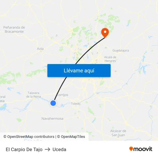 El Carpio De Tajo to Uceda map