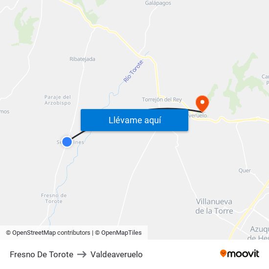 Fresno De Torote to Valdeaveruelo map
