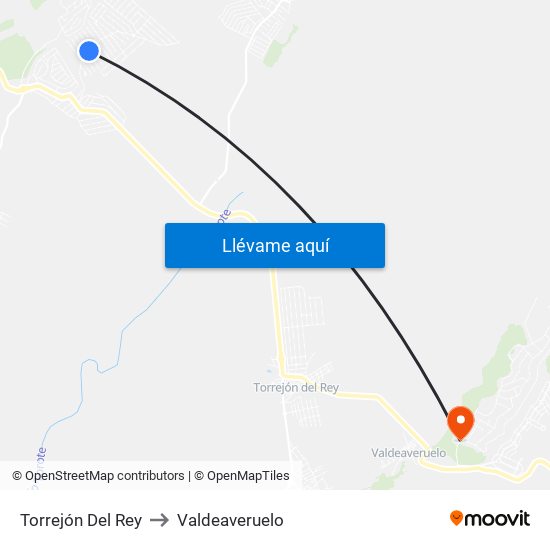 Torrejón Del Rey to Valdeaveruelo map