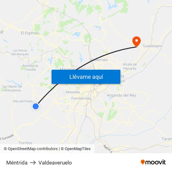 Méntrida to Valdeaveruelo map