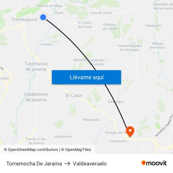 Torremocha De Jarama to Valdeaveruelo map