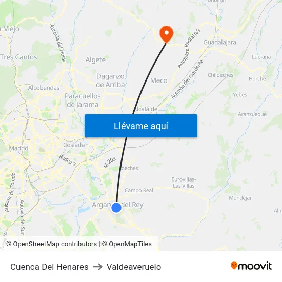 Cuenca Del Henares to Valdeaveruelo map