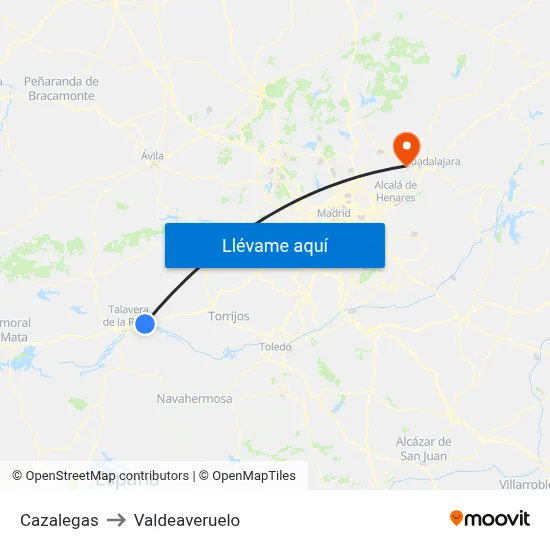 Cazalegas to Valdeaveruelo map